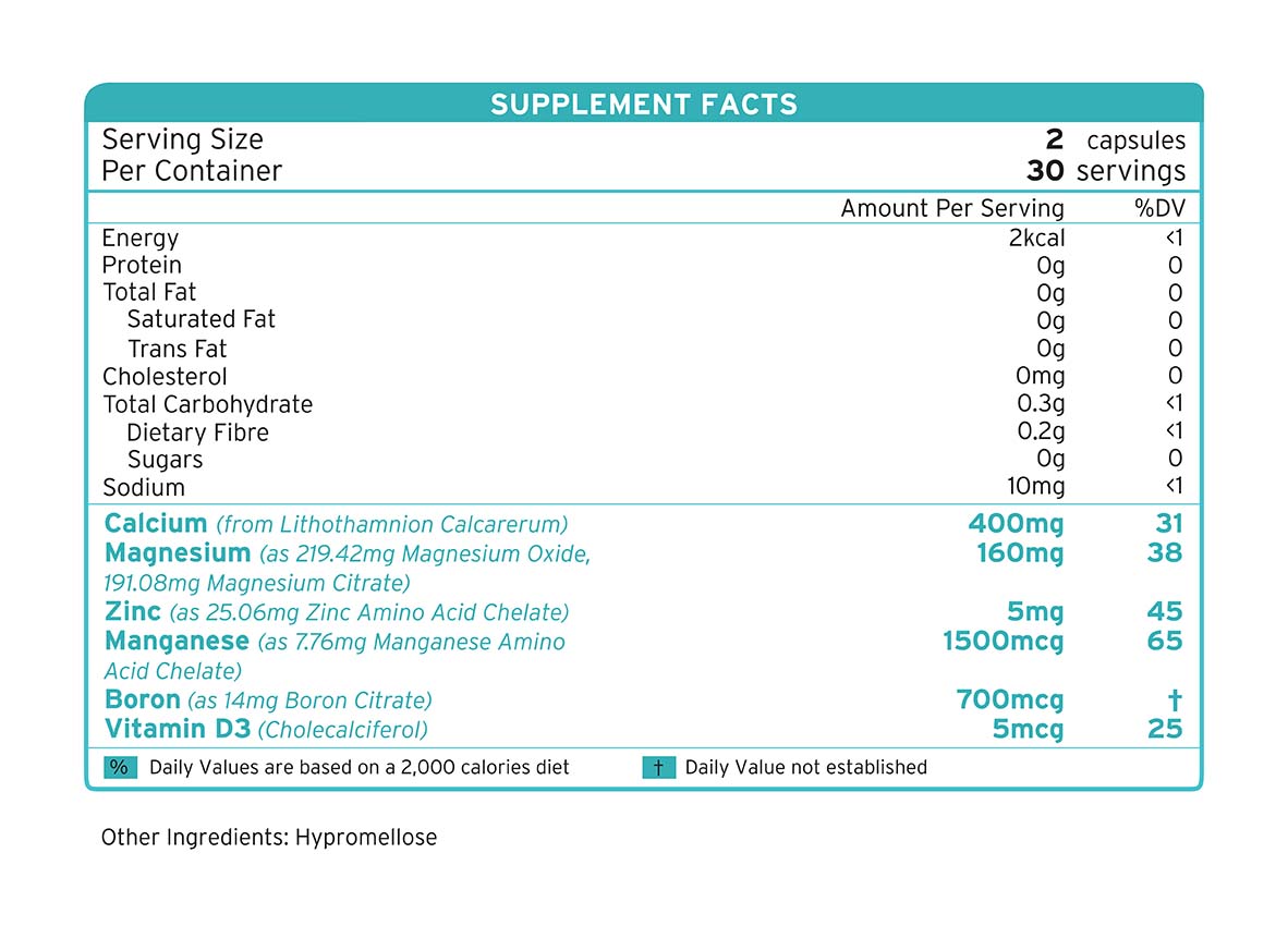 Cal/Mag Plus supplement facts