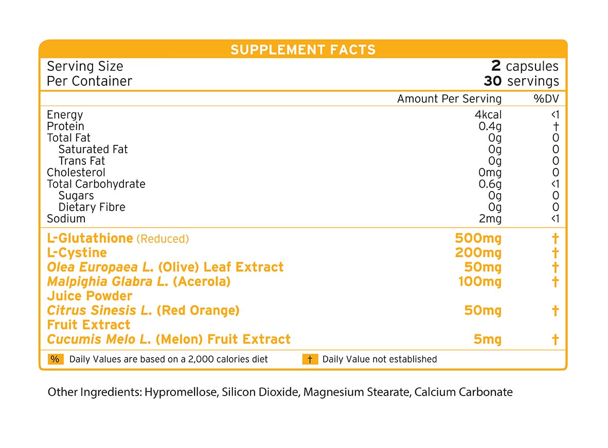 GLO Caps supplement facts