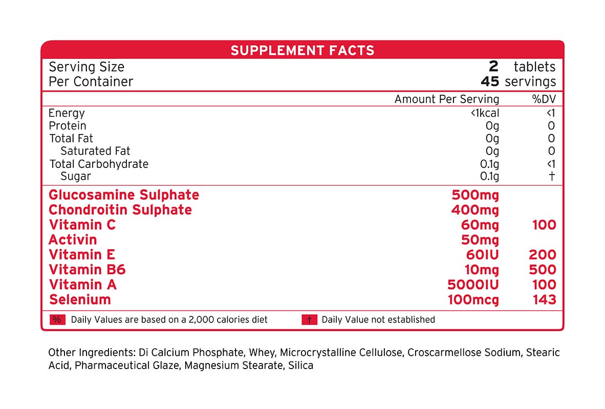 Joint Comfort supplement facts