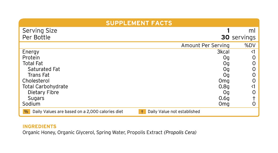 V-Propolis supplement facts